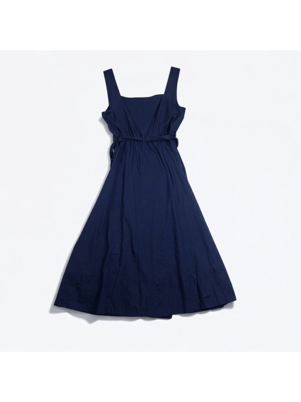 J.Crew Factory Button-Front Belted Midi Dress Antique Navy Women’s Size 10 - Picture 2 of 16